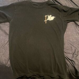 Classic Black Short Sleeve Tee with Geometric Logo